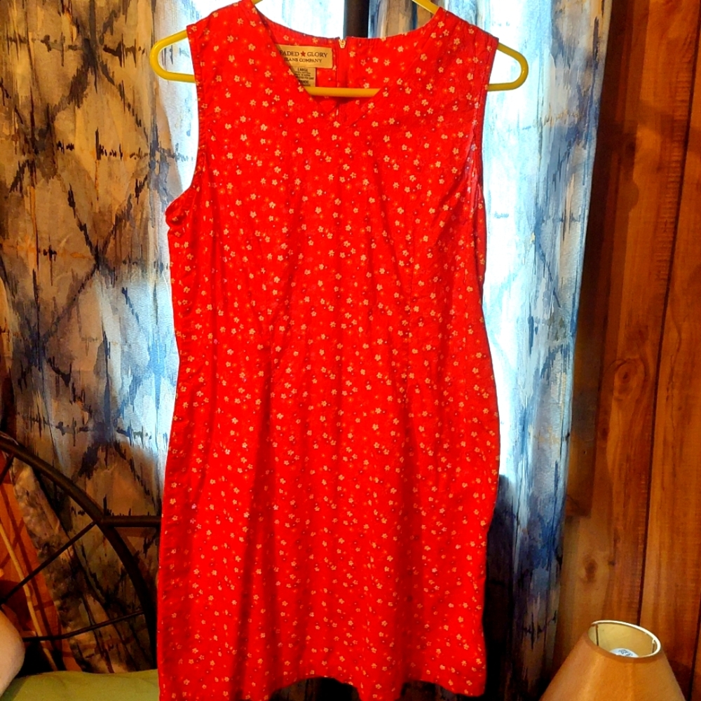 Vintage Faded Glory Jeans Company L Floral Sun Dress